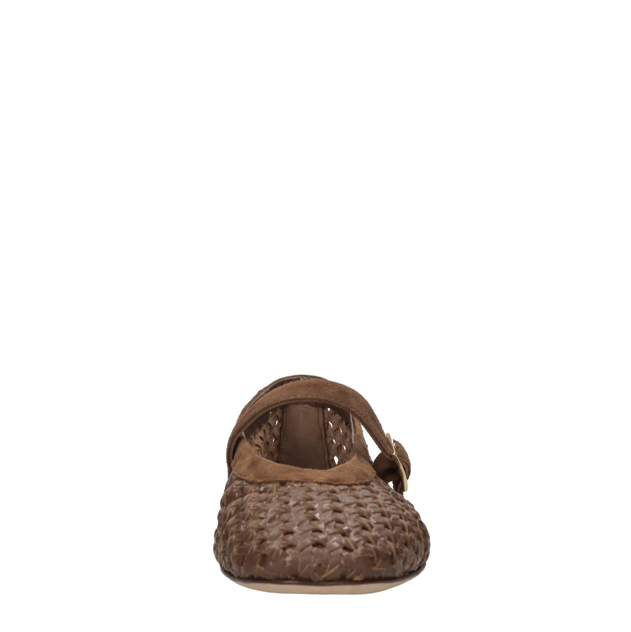 Ballerine in camoscio e pelle 