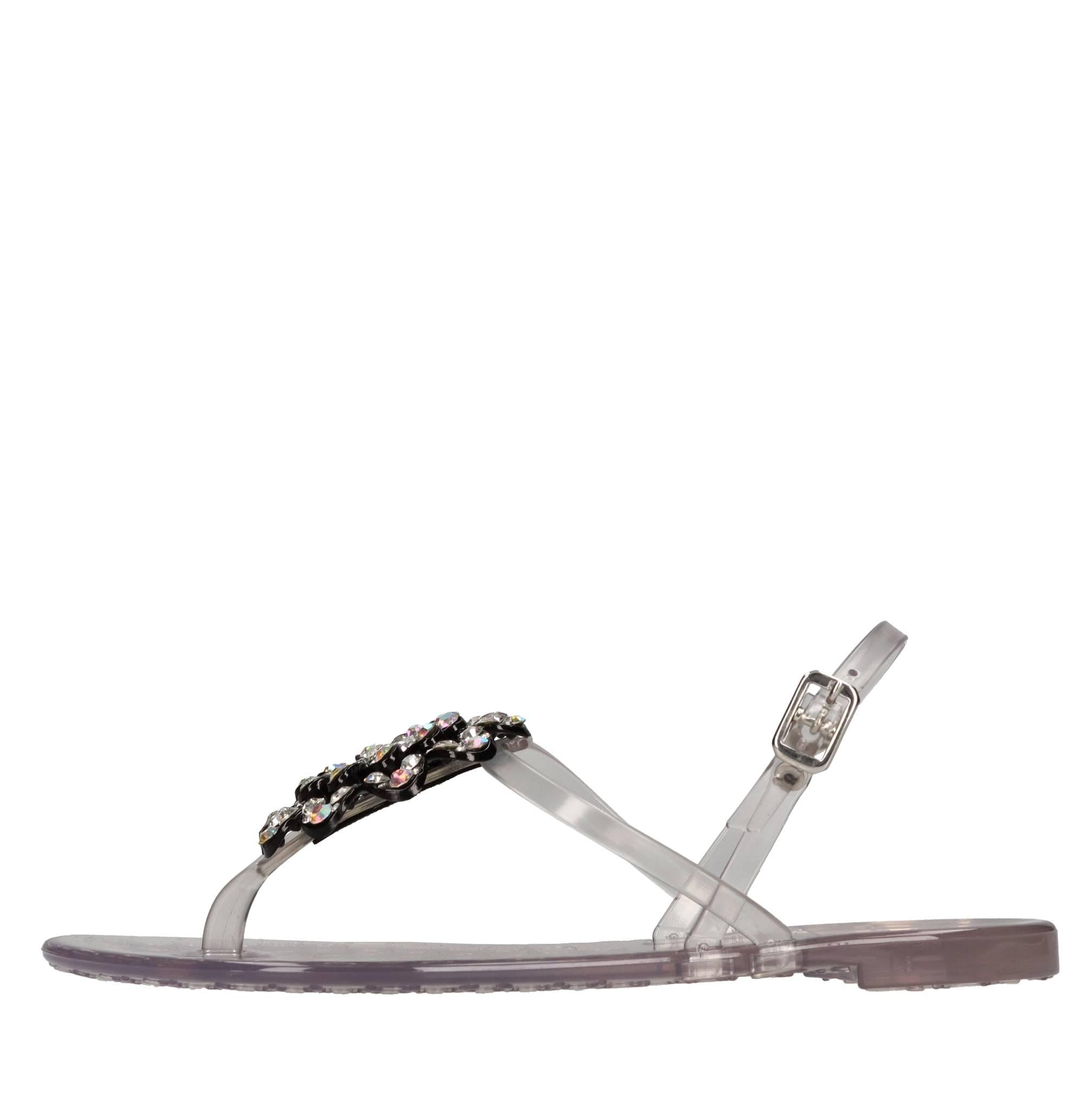 Sandali flat modello NUNZIA in plexi trasparente 
