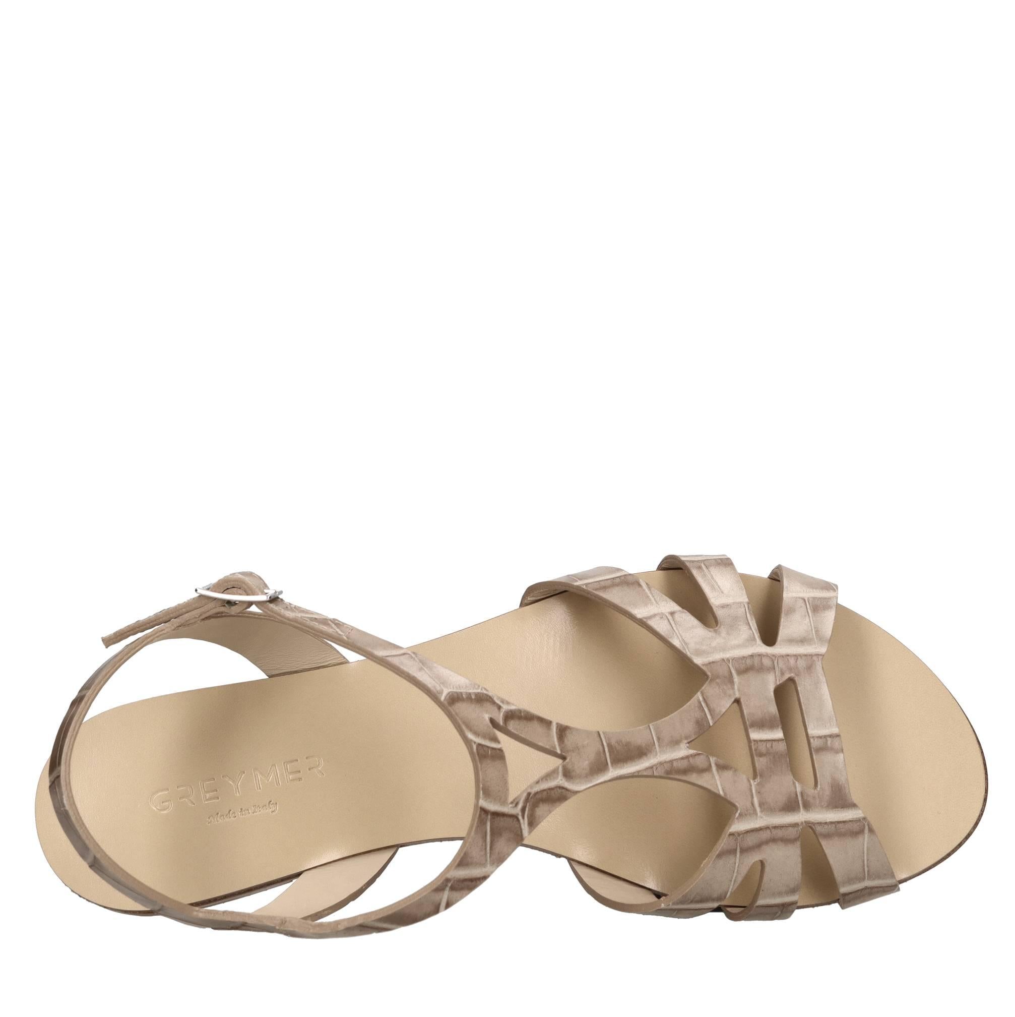 Sandali flat in pelle 