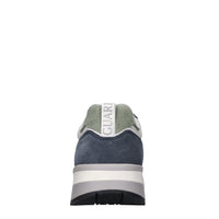 Sneakers in pelle e tessuto 