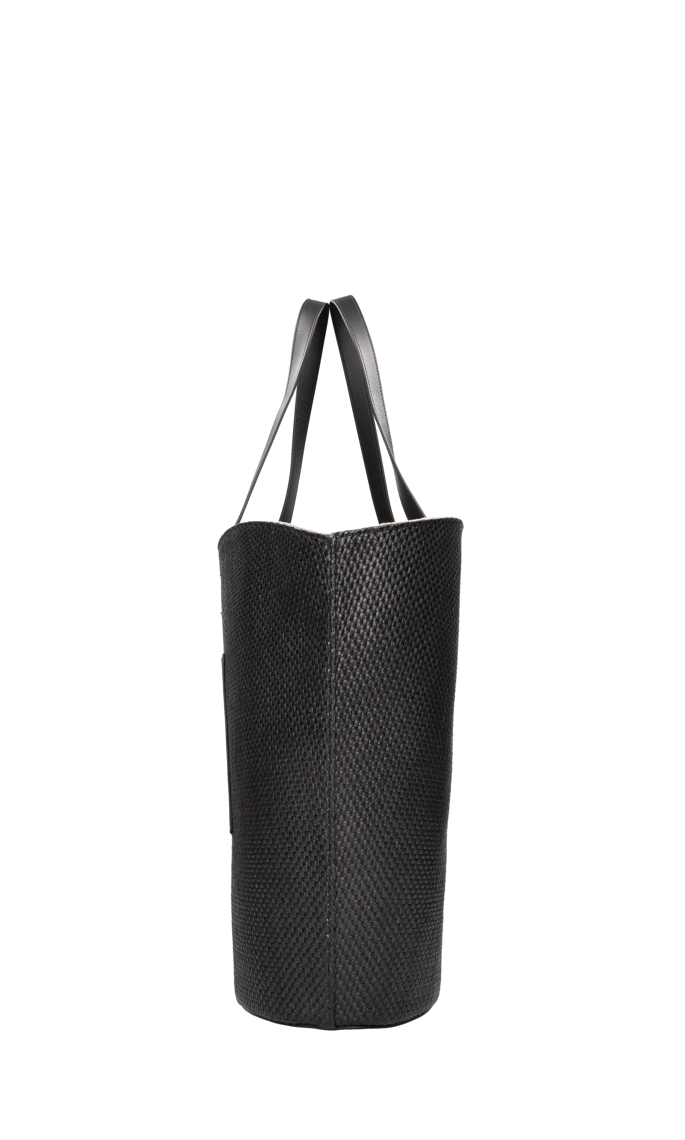 Borsa in pelle e rafia 