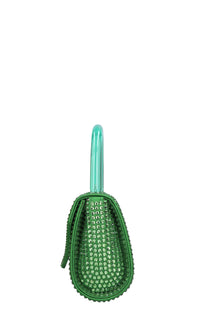 Borsa mini Cookie in raso e strass 