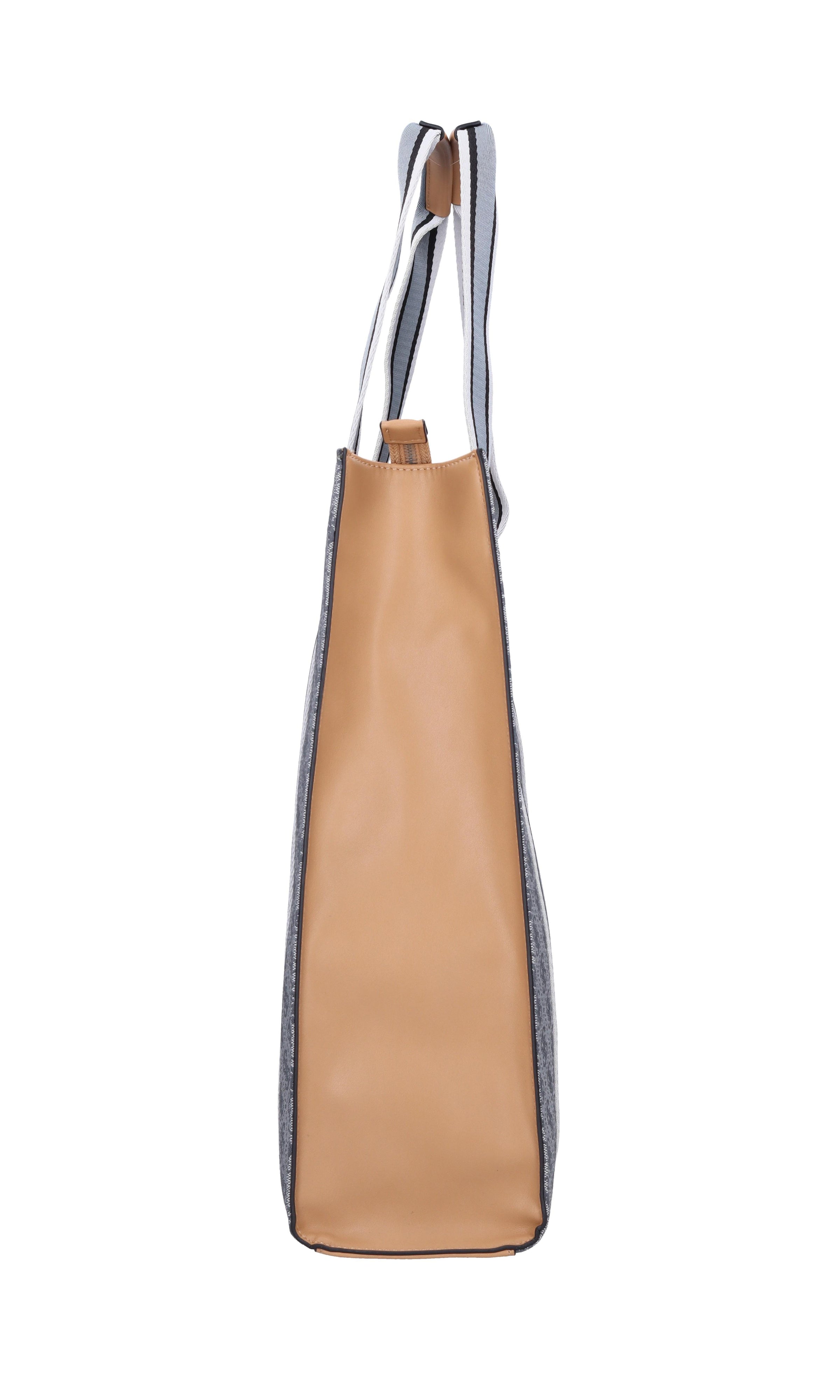 Borsa in ecopelle e tessuto 