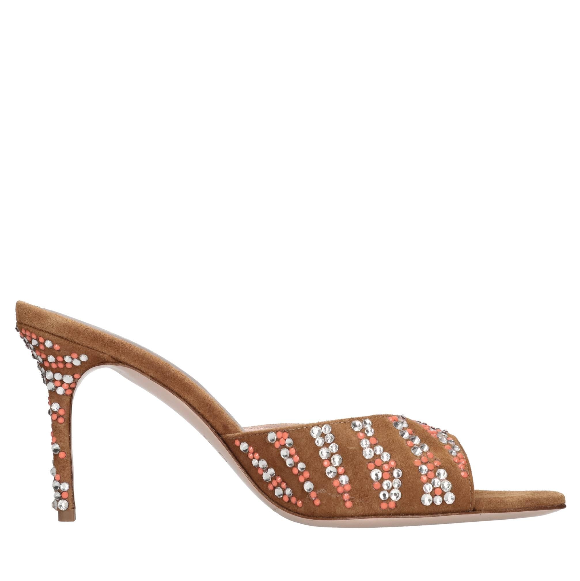 Mules Arya in camoscio e strass 