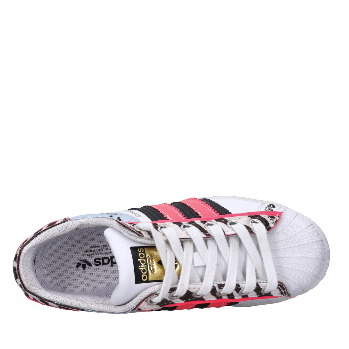 Sneakers in pelle e tessuto 