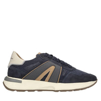 Sneakers in pelle e tessuto 