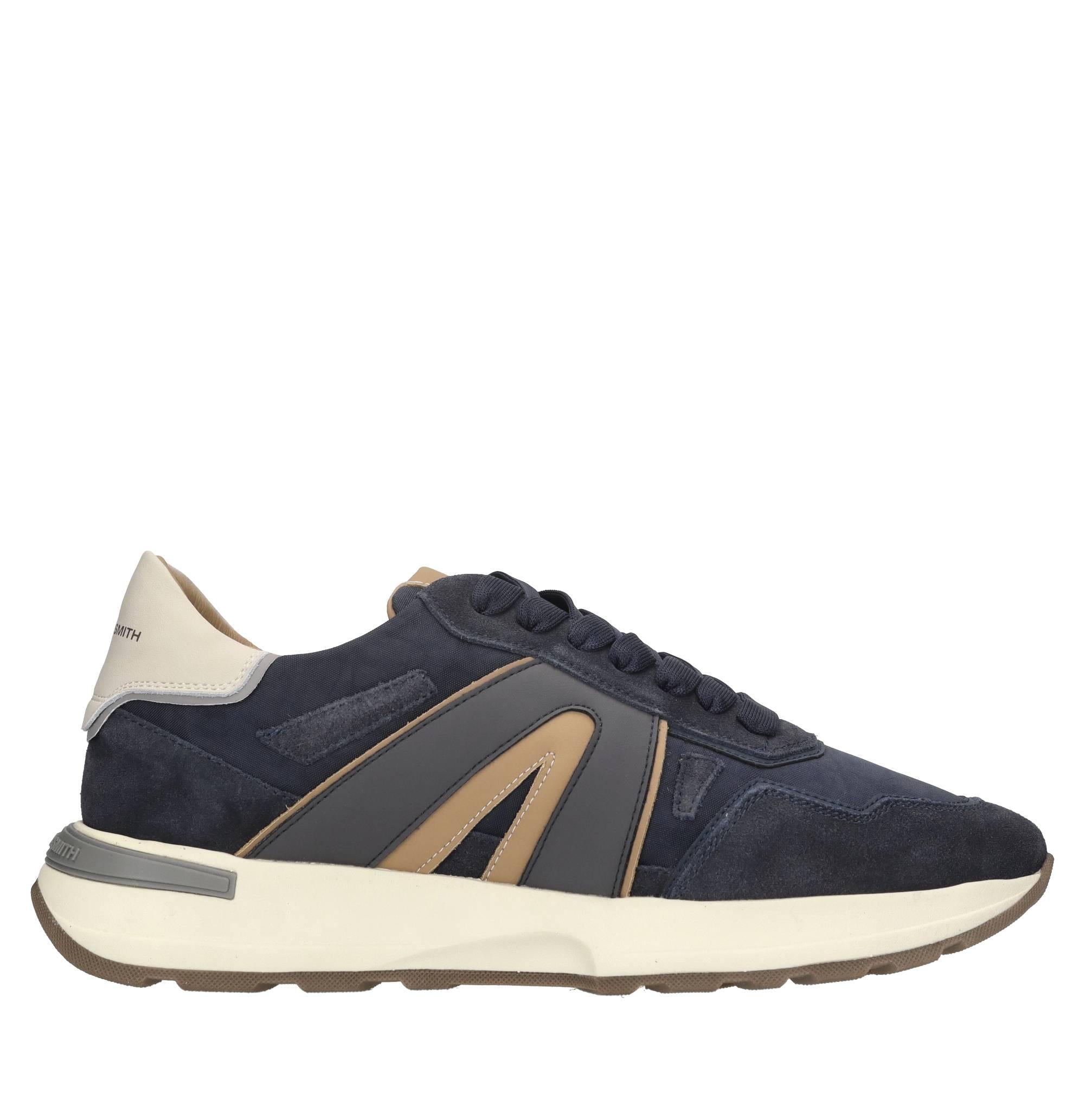 Sneakers in pelle e tessuto 