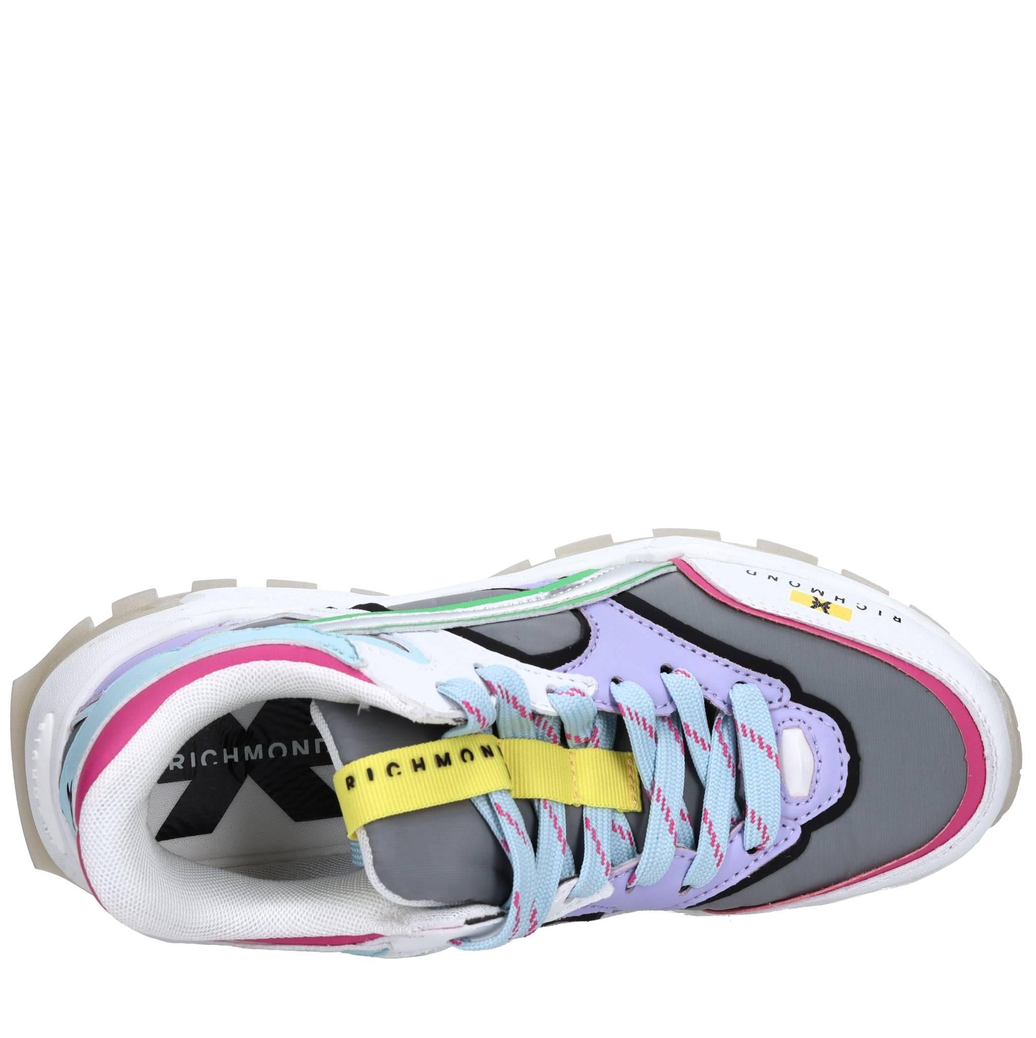 Sneakers in pelle e tessuto 