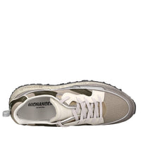 Sneakers in pelle e tessuto 