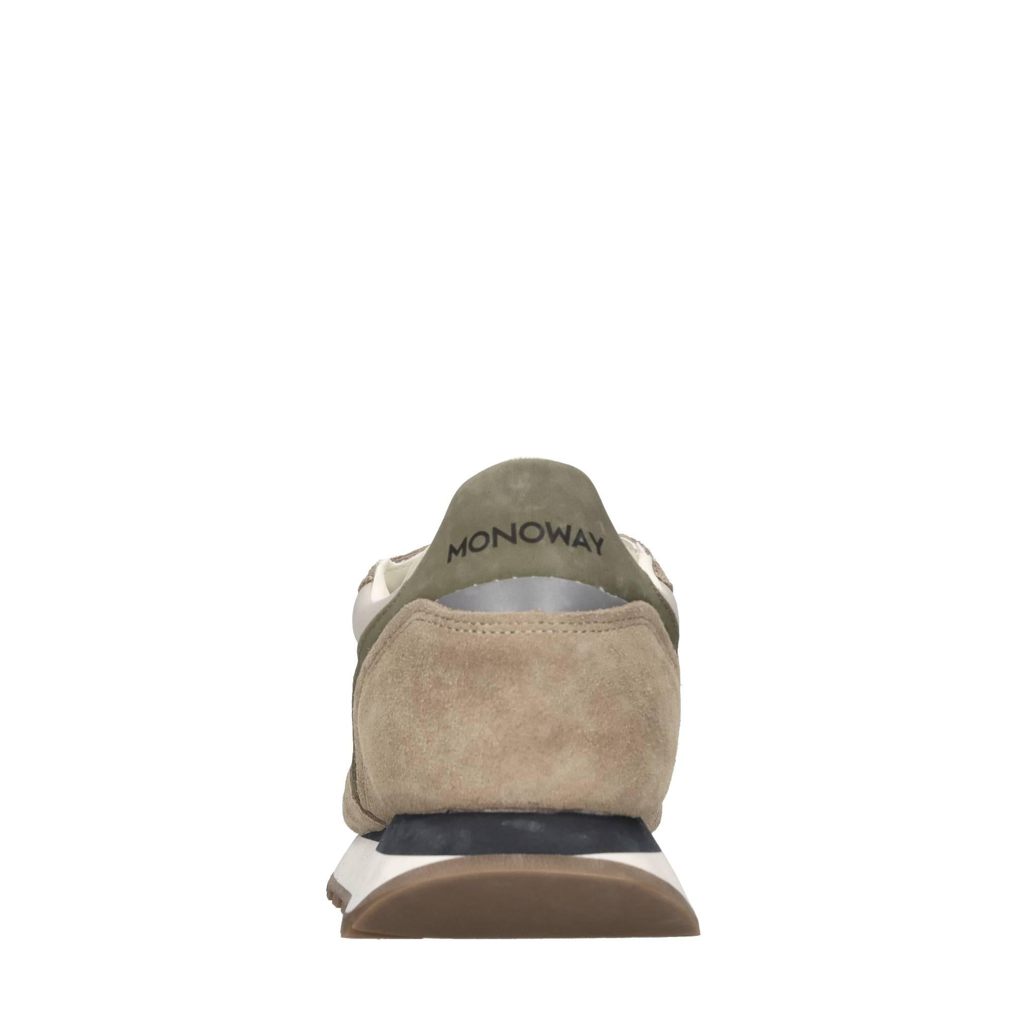 Sneakers in pelle e tessuto 
