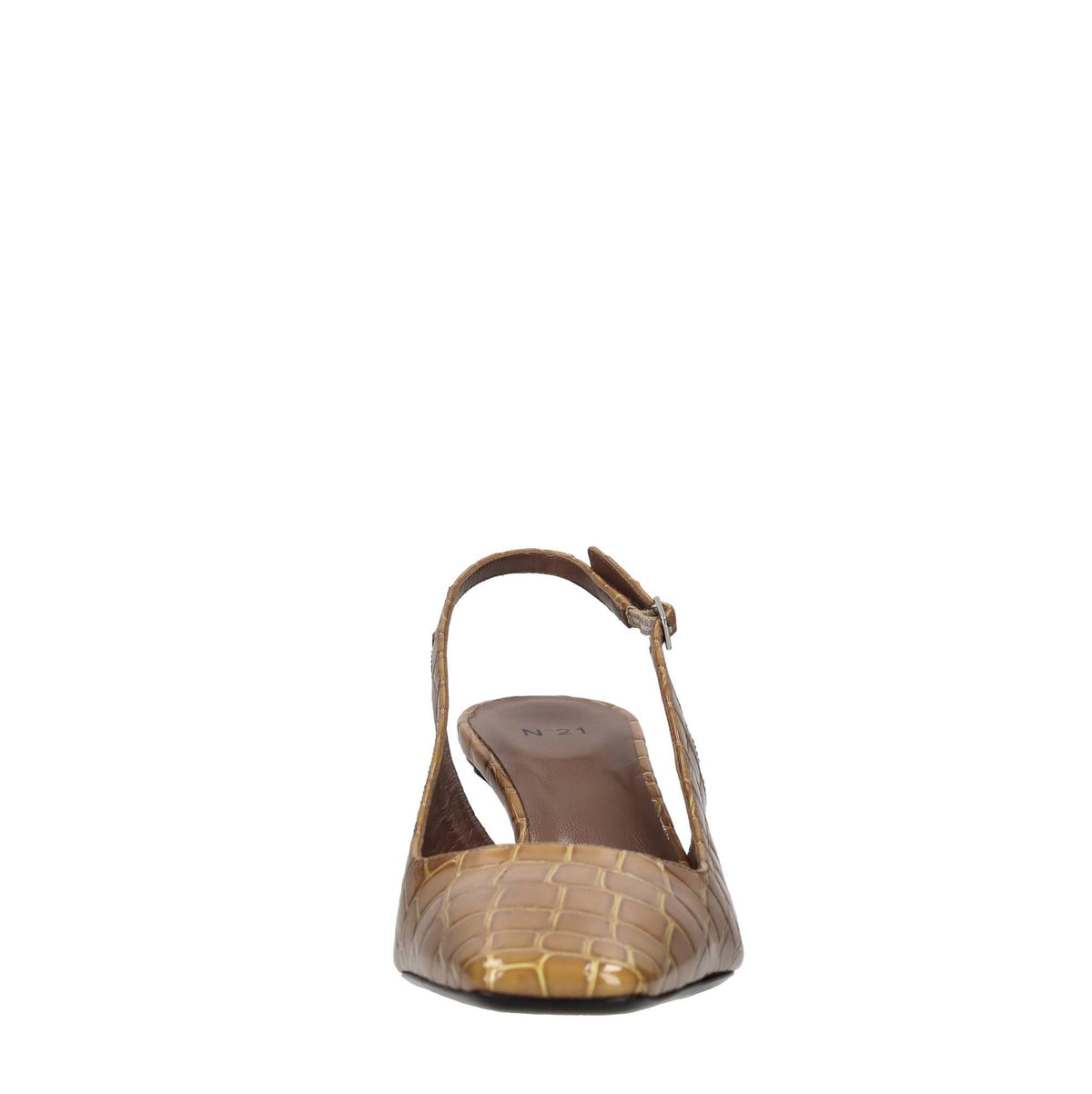 Décolleté slingback in pelle 
