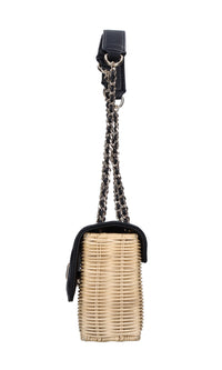 Borsa in ecopelle e midollino 