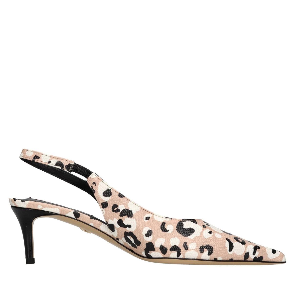 Décolleté slingback in pelle 