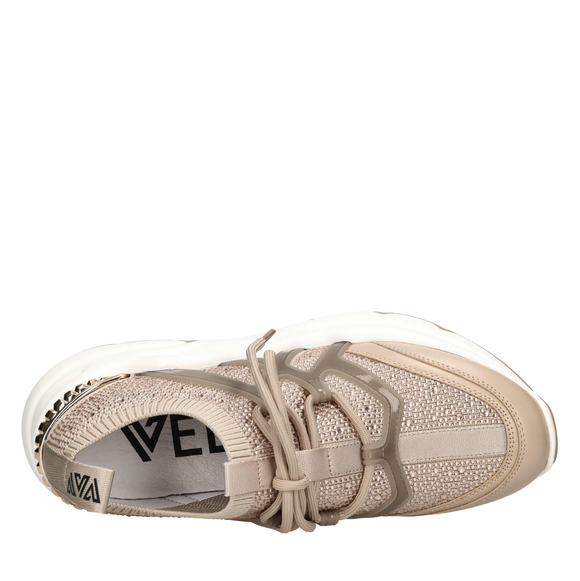 Sneakers in pelle e tessuto 