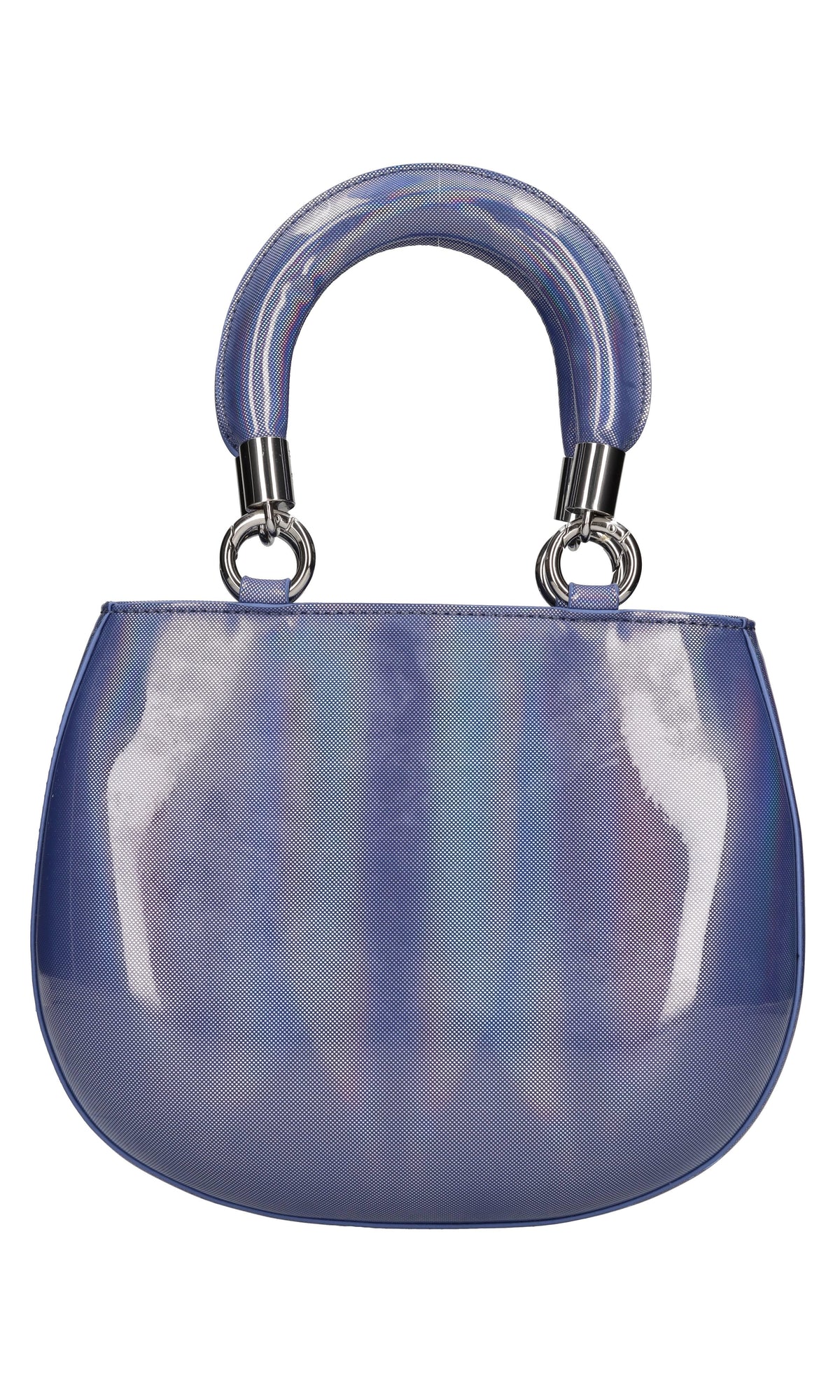 Borsa in ecopelle a specchio blu 