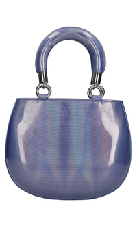 Borsa in ecopelle a specchio blu 