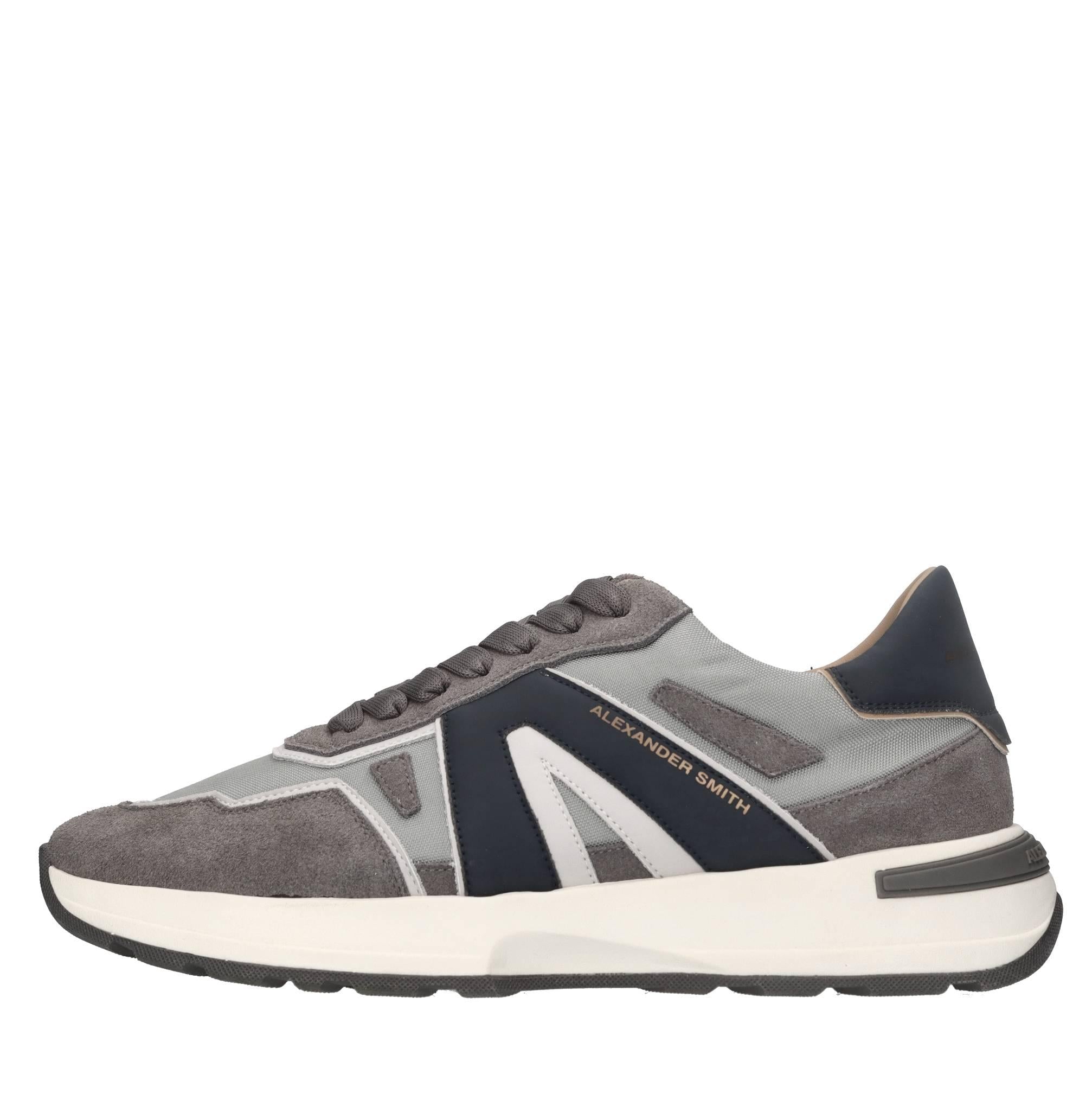 Sneakers in pelle e tessuto 