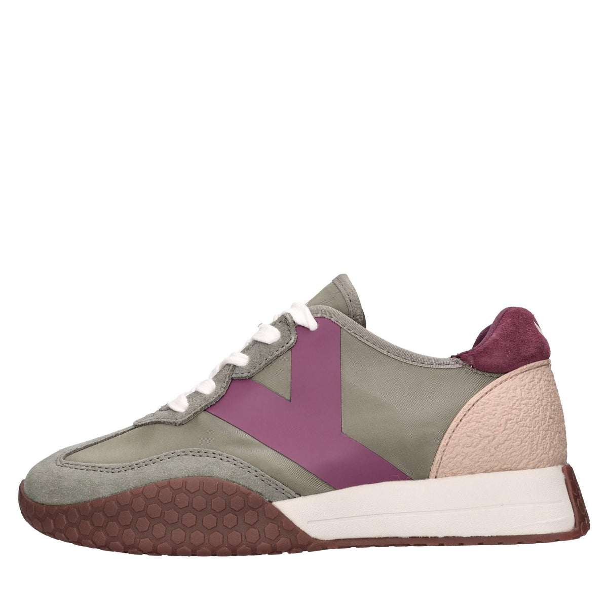 Sneakers in camoscio e tessuto 