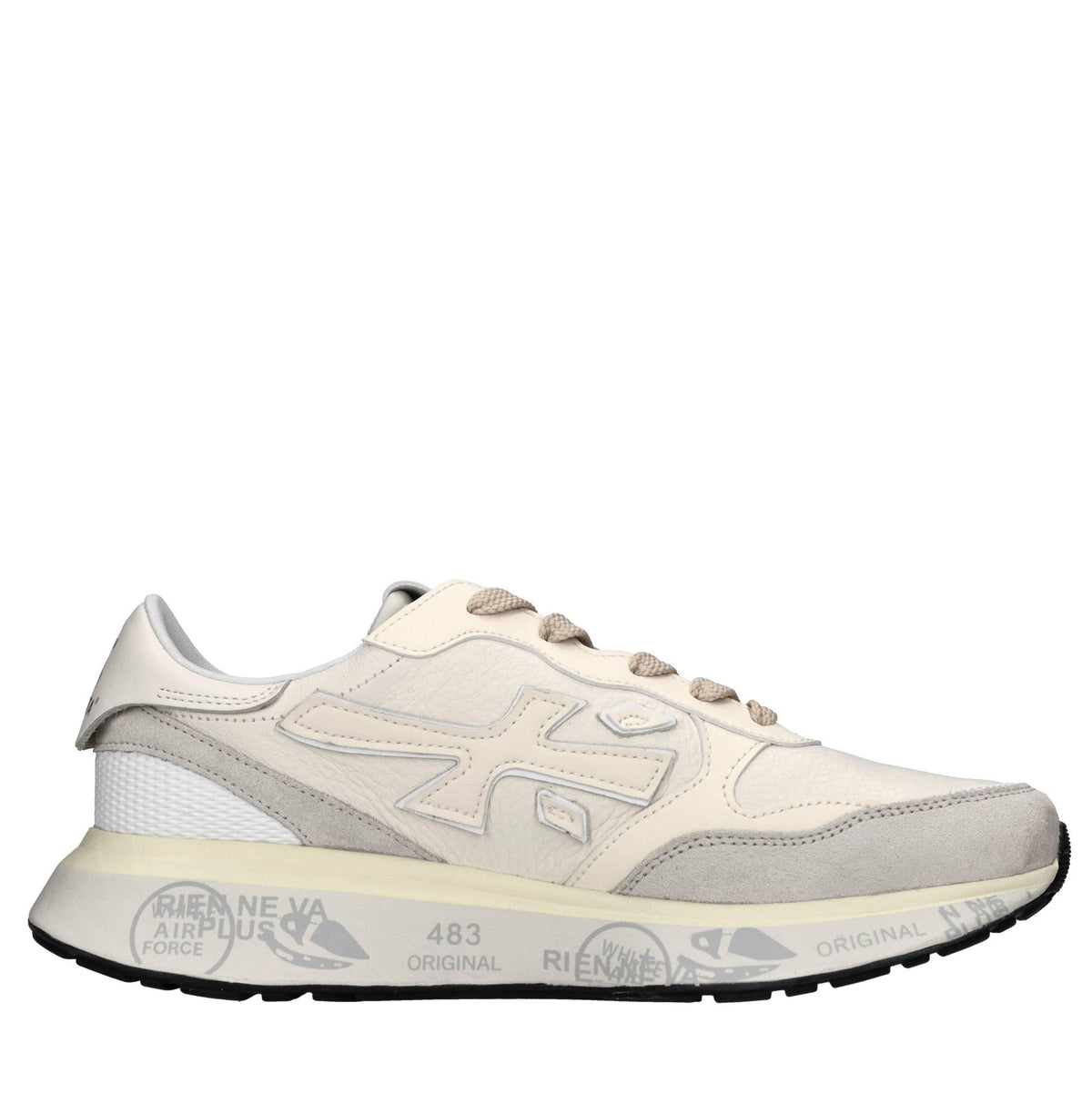 Sneakers in pelle ecopelle e tessuto 