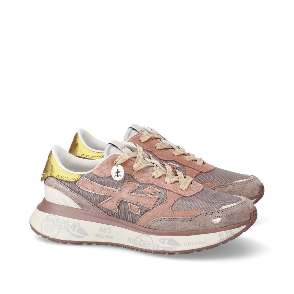 Sneakers Lauryn Var 7801 in pelle, ecopelle e tessuto 