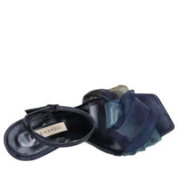 Sandali Helen in pelle con fascia in tulle e Pvc 