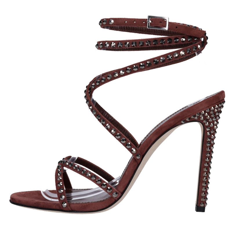 Sandali holly zoe in camoscio con strass 