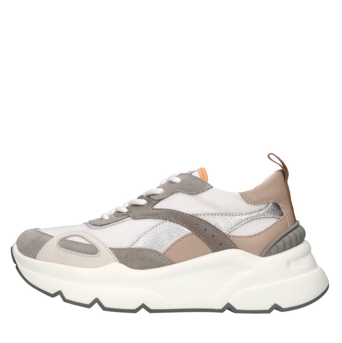 Sneakers in pelle e tessuto 
