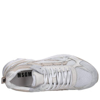 Sneakers in pelle e tessuto 