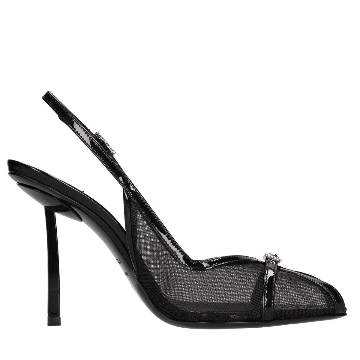 Sandali slingback modello VITTORIA in pelle e tessuto 