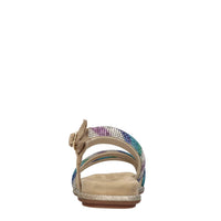 Sandali flat in camoscio e strass 