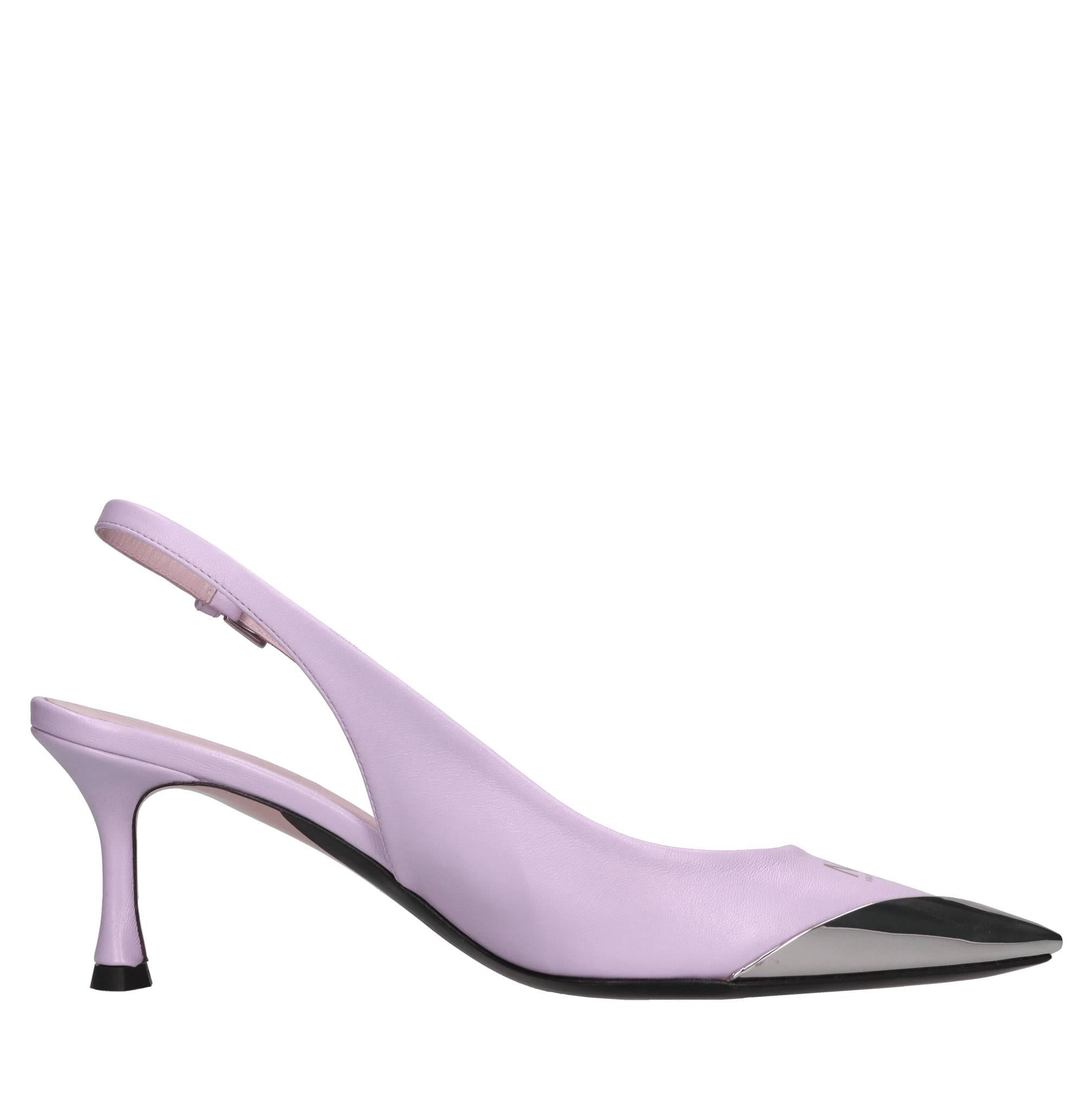 Décolléte slingback in pelle 