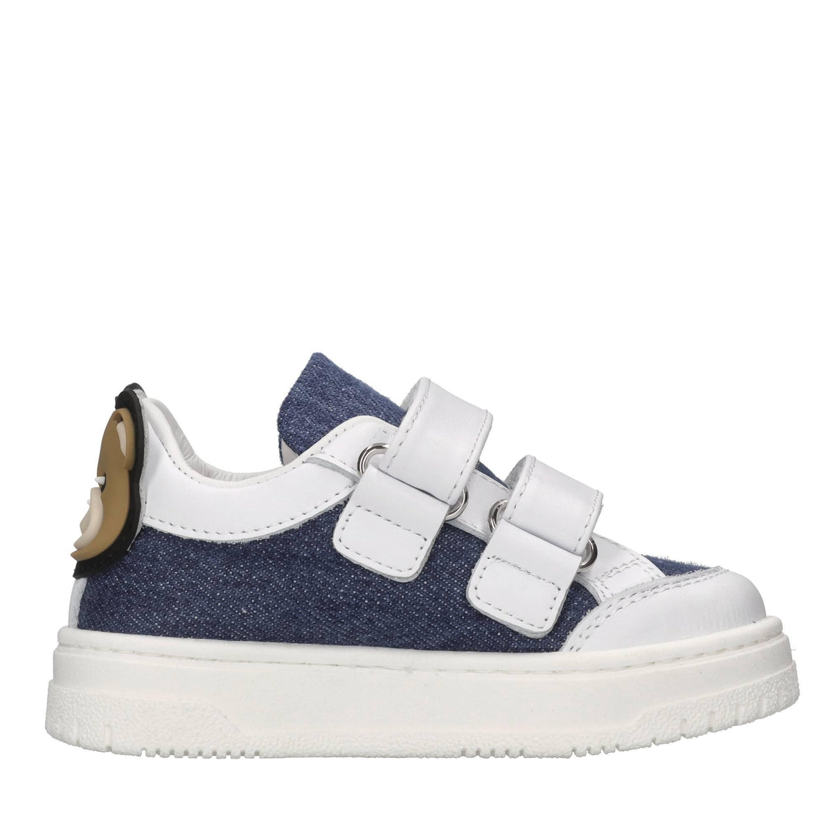 Sneakers in pelle ecopelle e tessuto 