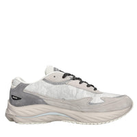 Sneakers in pelle e tessuto 