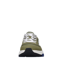 Sneakers in pelle e tessuto 