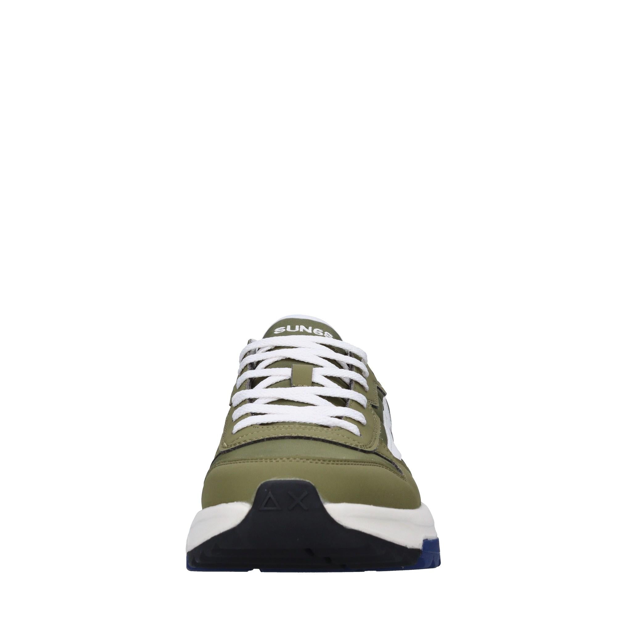 Sneakers in pelle e tessuto 