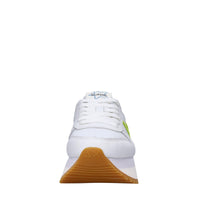 Sneakers in pelle e tessuto 