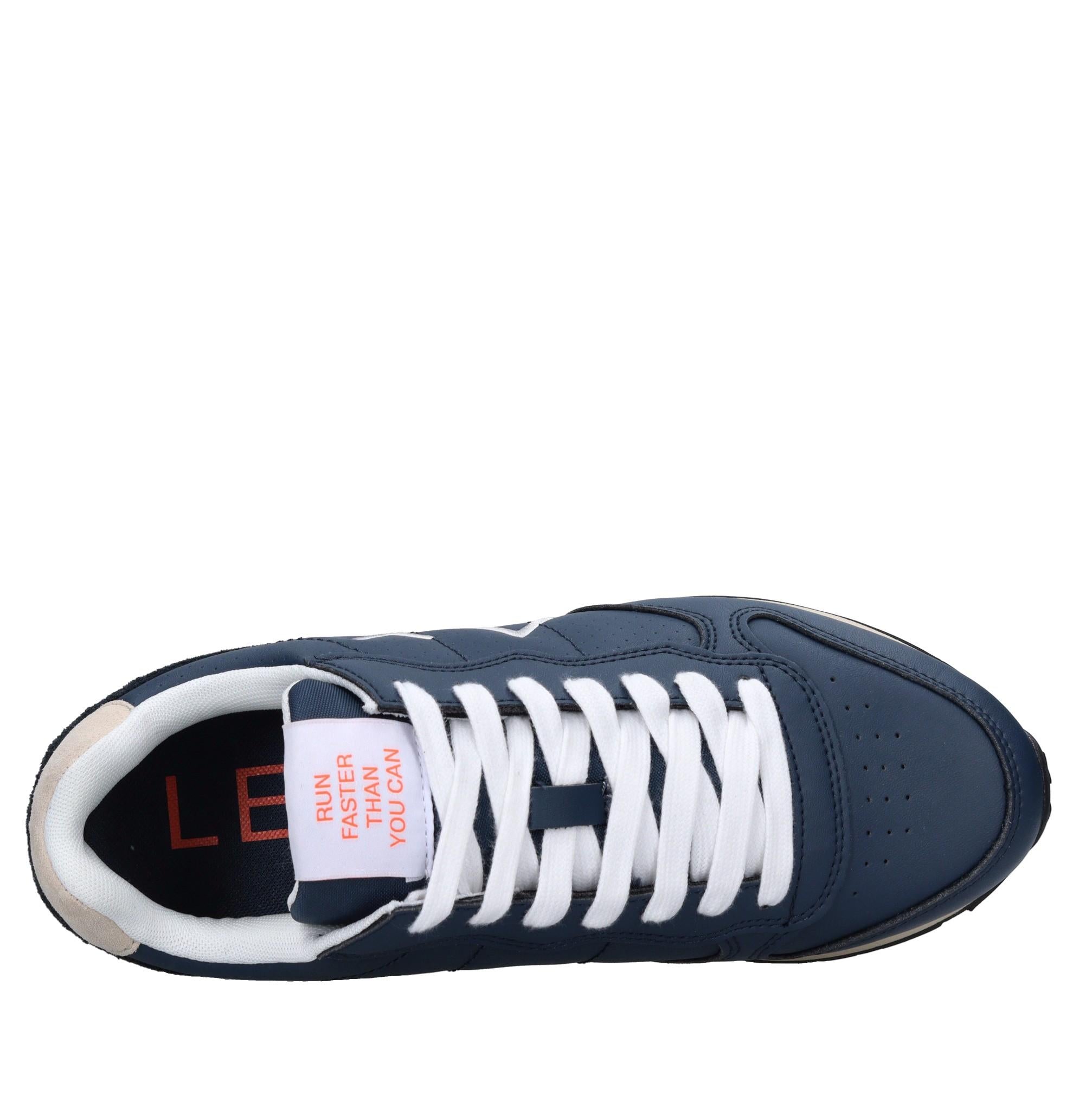 Sneakers in pelle e tessuto 