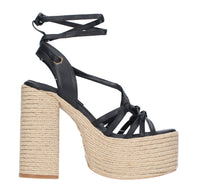 Sandali in pelle e rafia 