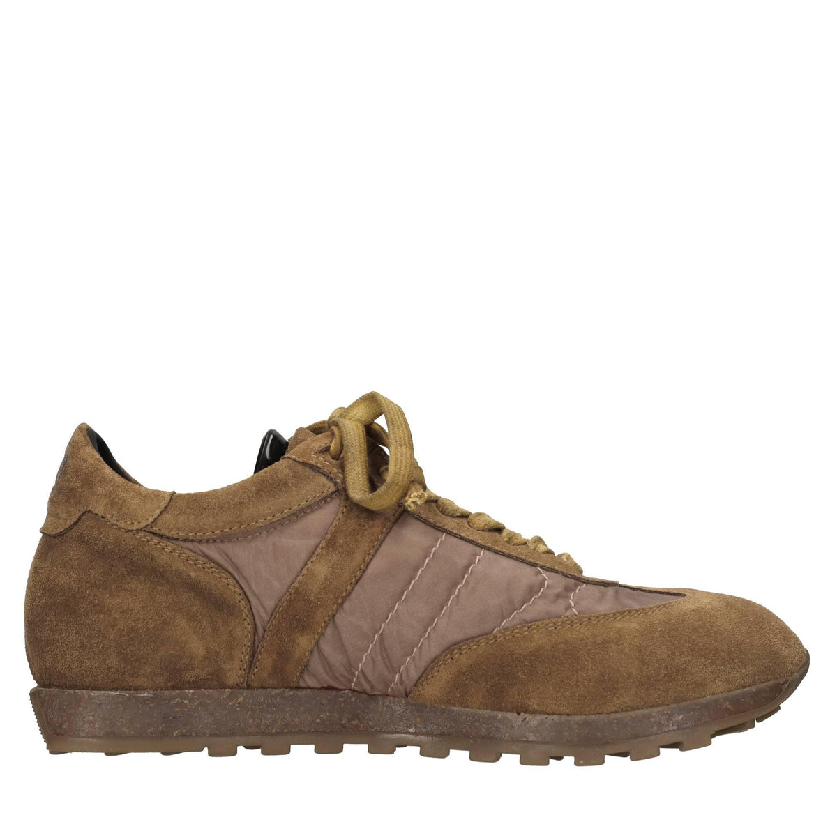 Sneakers in camoscio e tessuto 