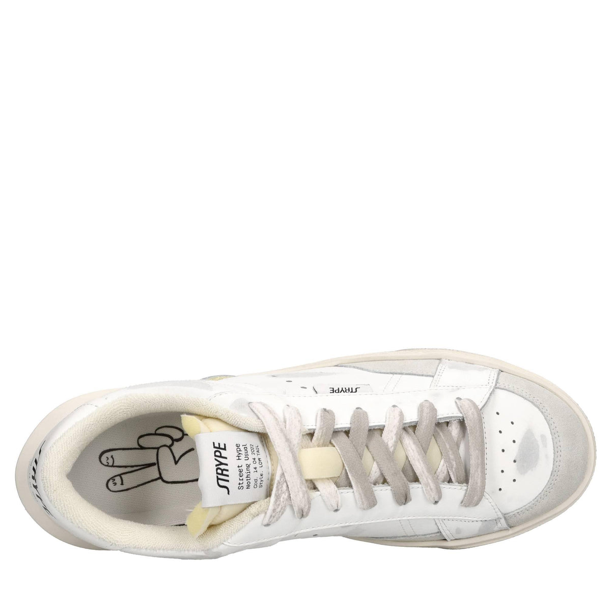 Sneakers in pelle e tessuto 