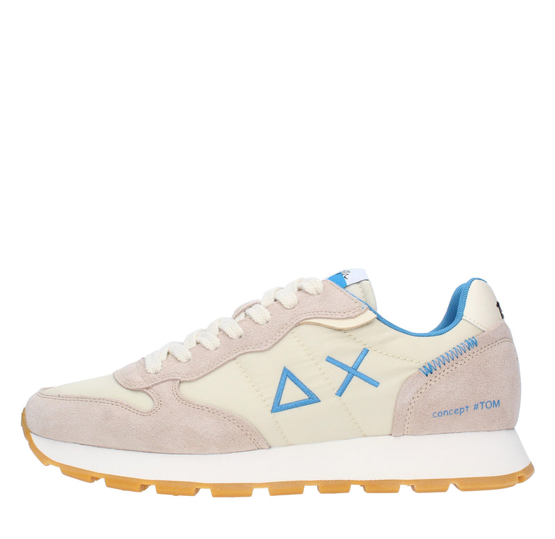 Sneakers camoscio pelle e tessuto 