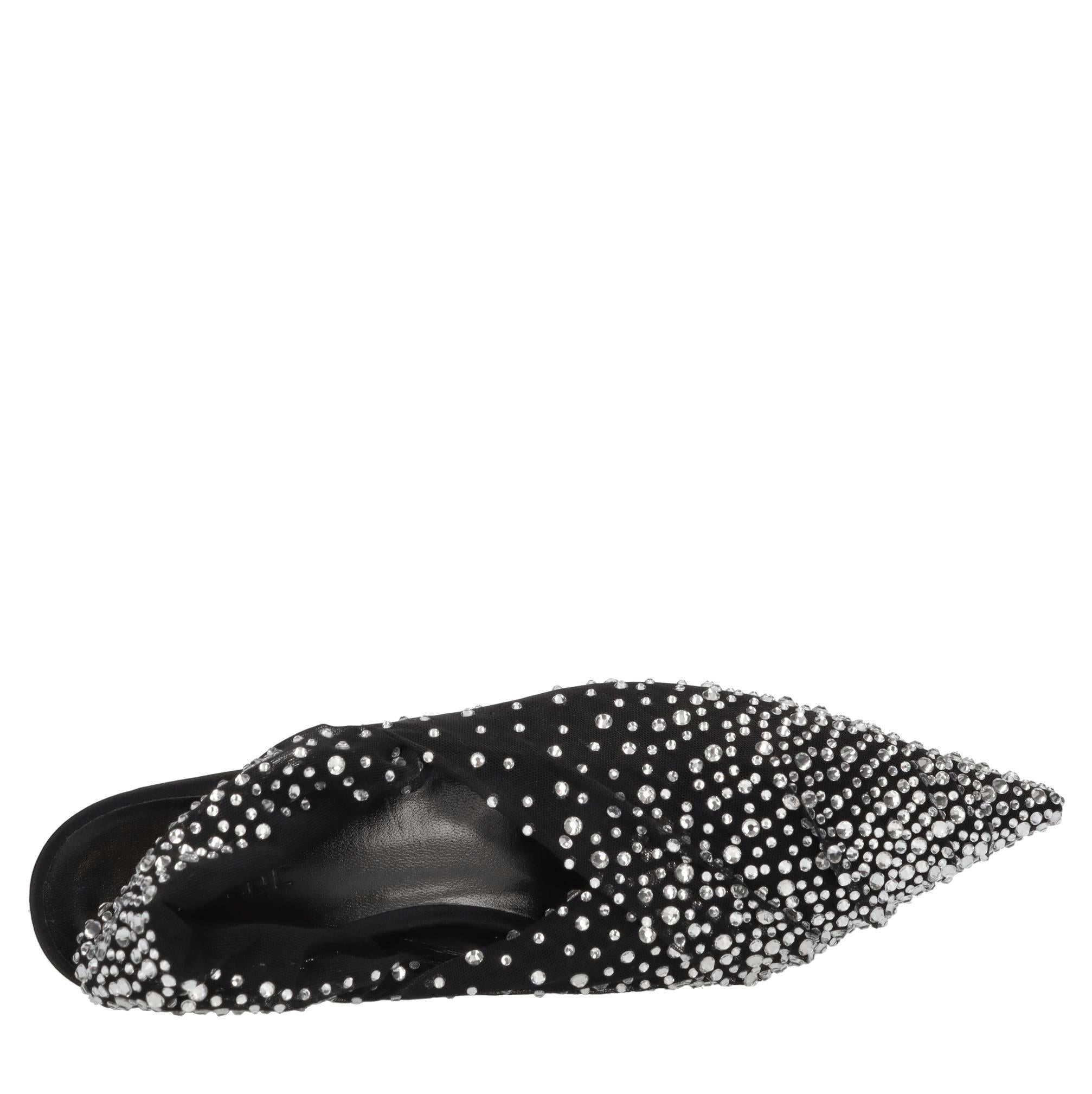 Ballerine slingback in tulle e strass 