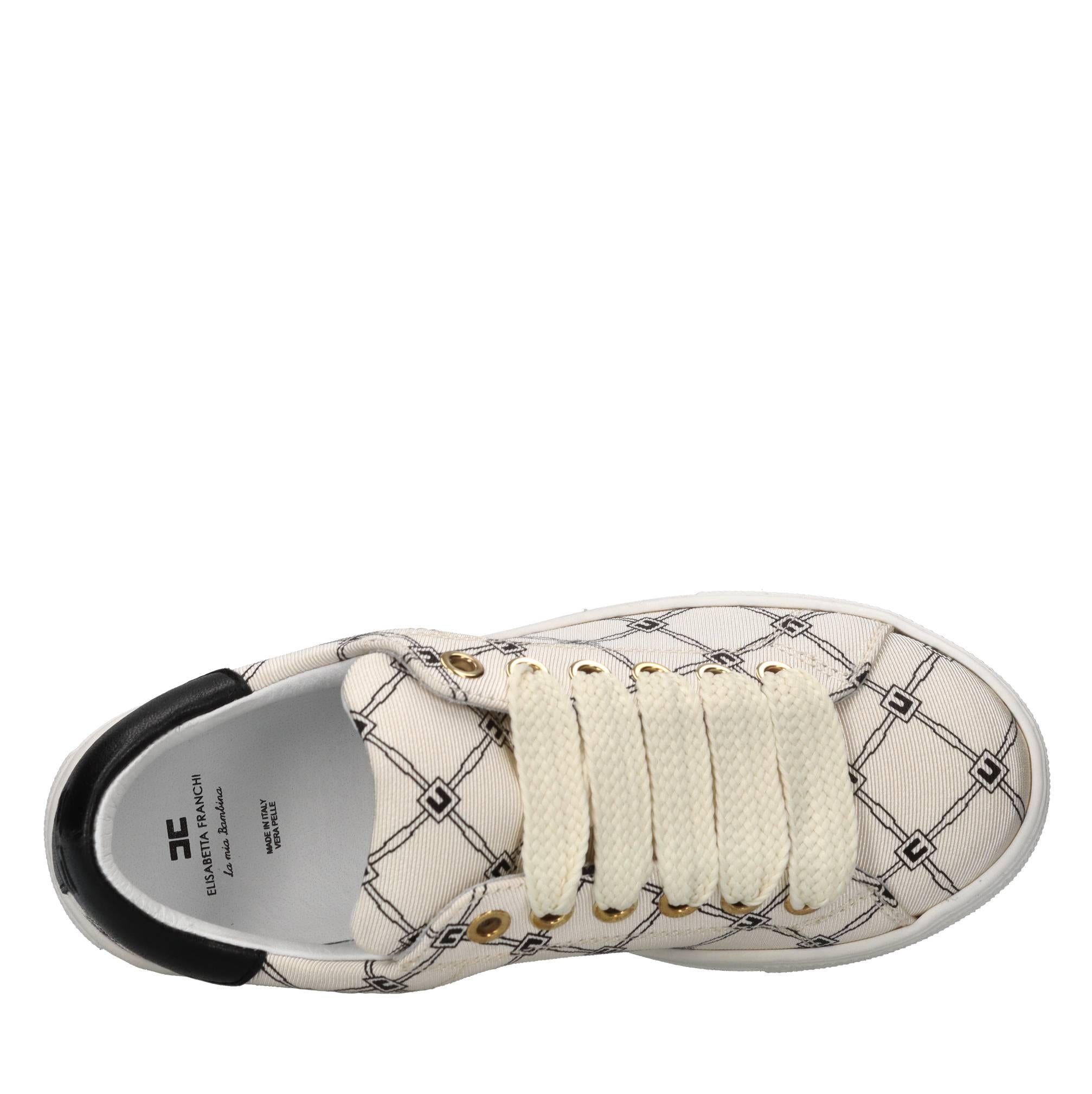 Sneakers in pelle e tessuto 