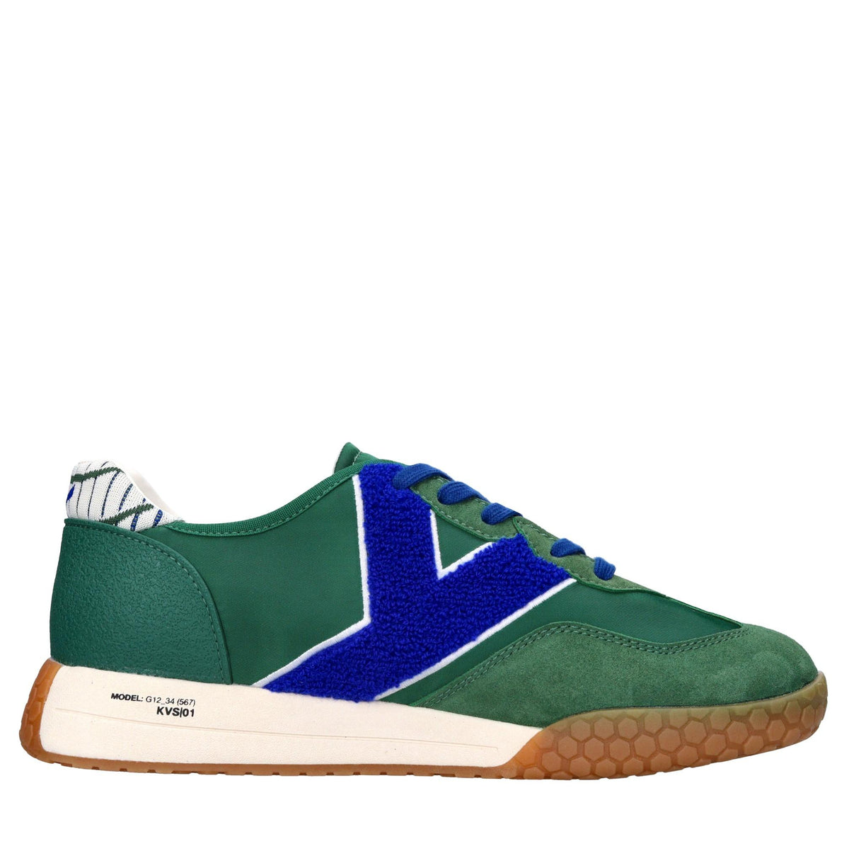 Sneakers in camoscio, tessuto e gomma 