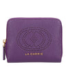 LA CARRIE Drilled logo small leather wallet