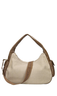 Borsa Julia x Lancaster in tessuto di cotone e pelle 