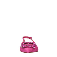 Ballerine slingback in camoscio con accessorio gioiello 