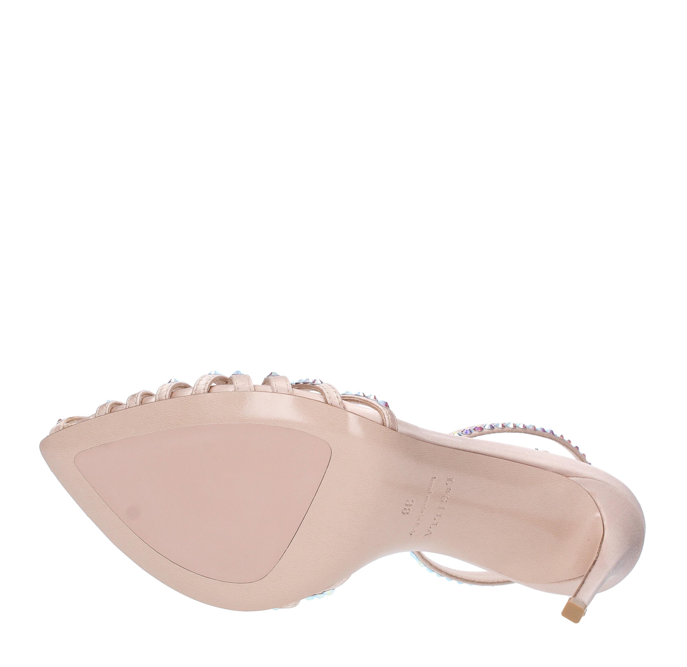 Sandali Afrodite in raso e strass 
