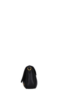 Borsa irregular in pelle e camoscio 