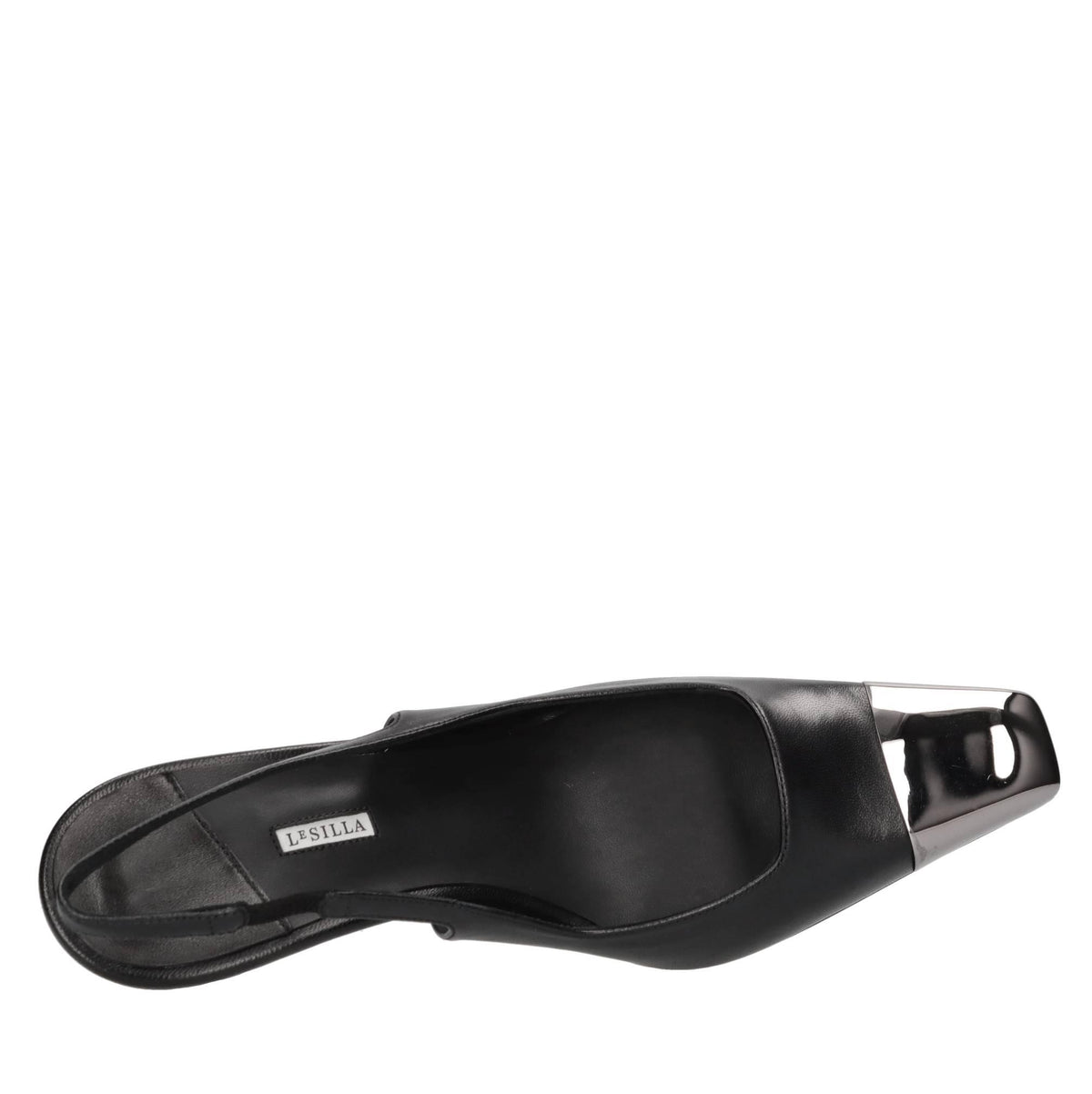 Décolleté slingback in pelle 